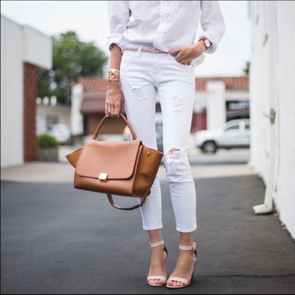 Current/Elliott White Distressed Jeans